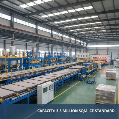 Công suất 3-5 triệu mét vuông Đường dây sản xuất tấm ciment sợi nhân tạo Tiêu chuẩn CE đảm bảo sản xuất liên tục và tấm