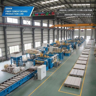 Dây chuyền sản xuất tấm xi măng sợi 200kw Công suất hàng năm 2-8 triệu m2 Diện tích sản xuất 2000m2 Phù hợp cho công nghiệp